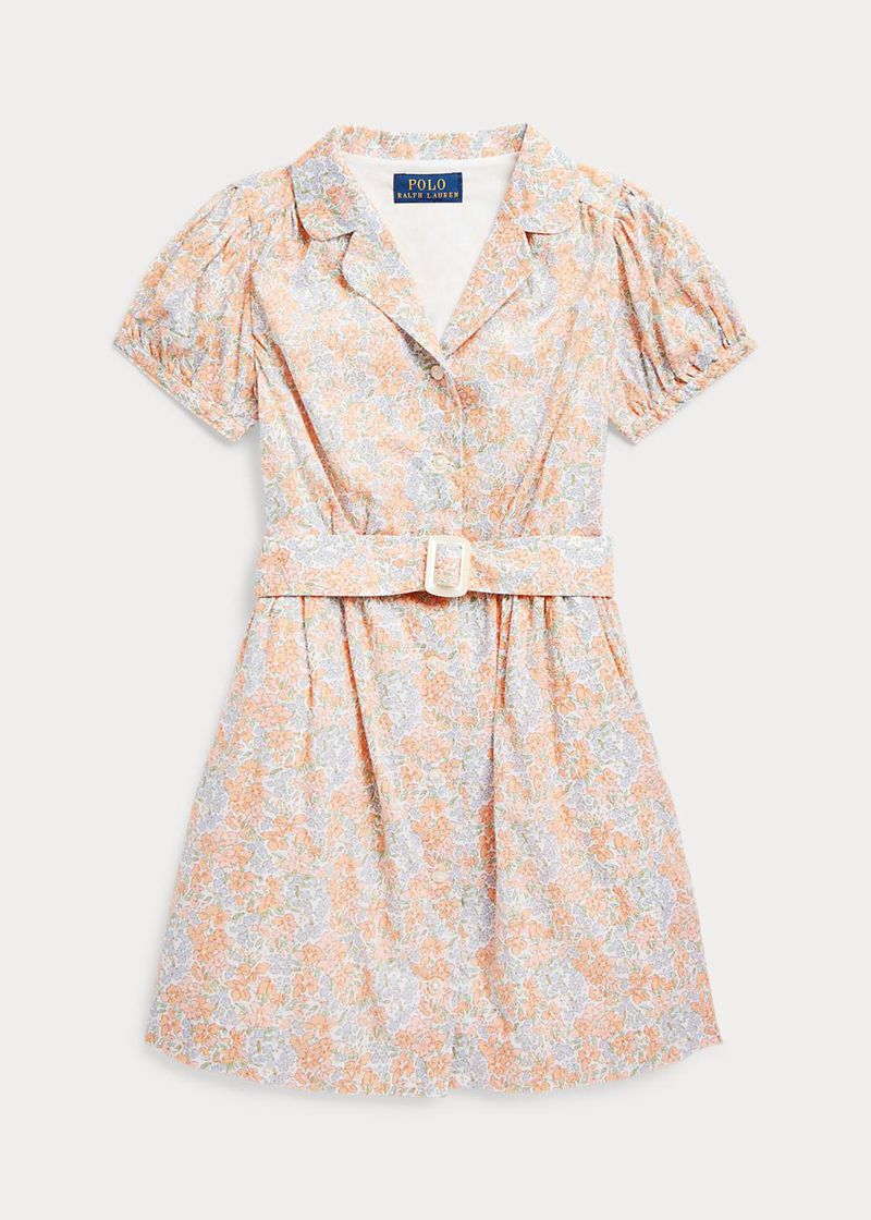 Vestidos Polo Ralph Lauren Niña 1.5-6.5 Años Floral Cotton Baptiste Shirt Chile Beige NKDHU-4578